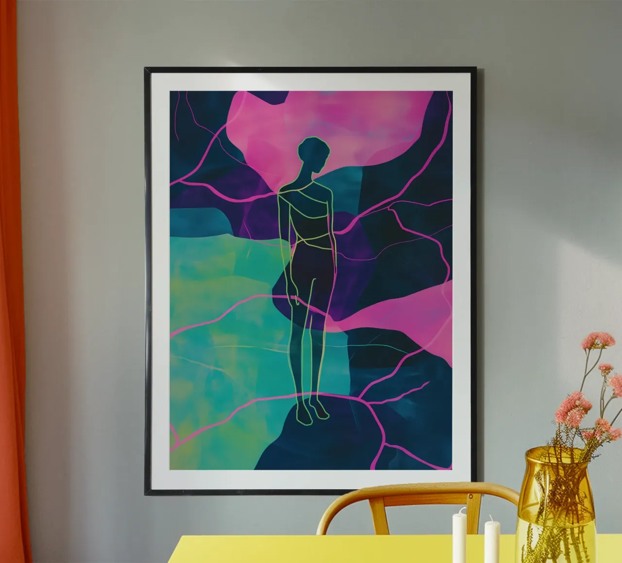Artful shower curtain with matching poster and bath towel poster by Autofocus