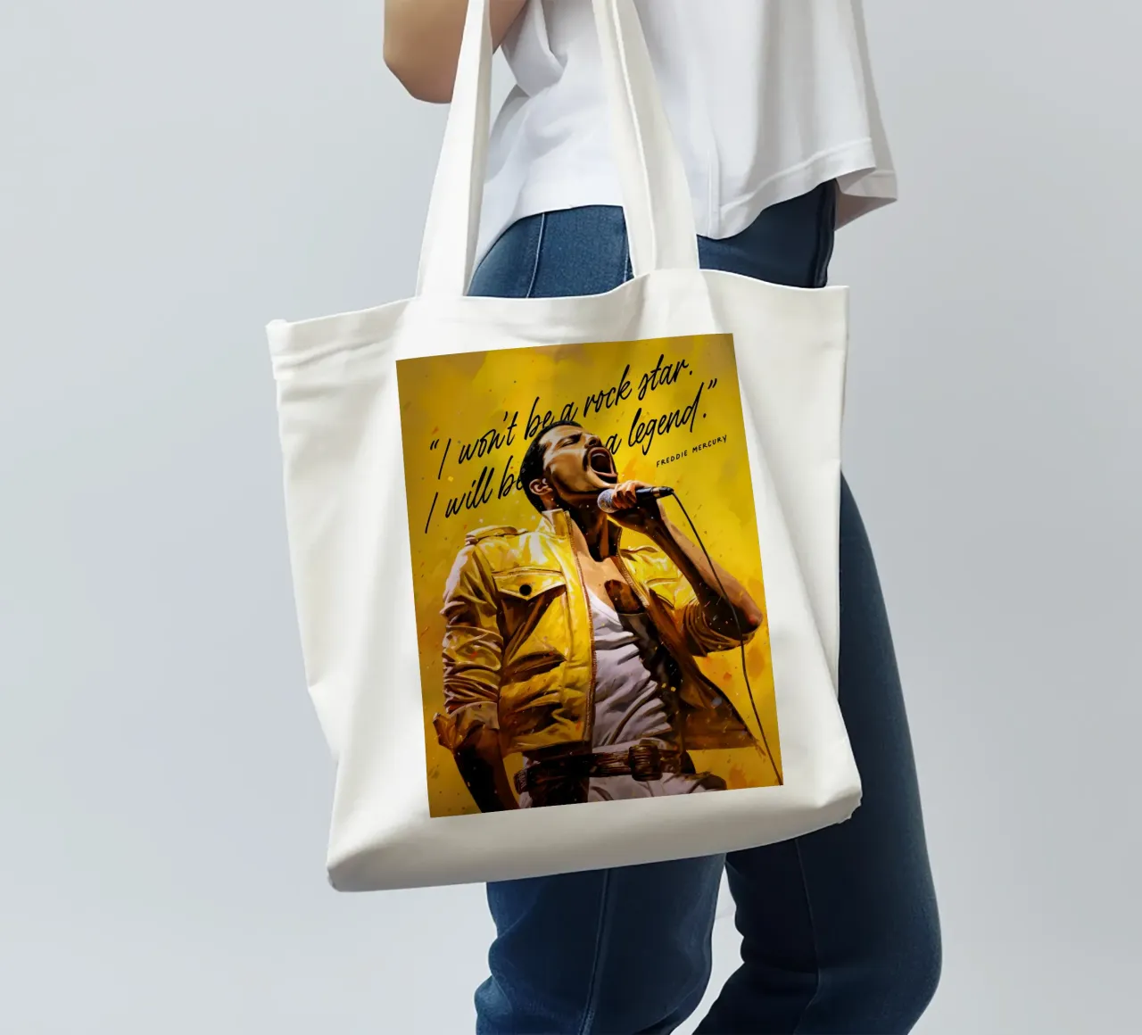 Freddie Mercury Art Quote borsa in juta da Lootprint
