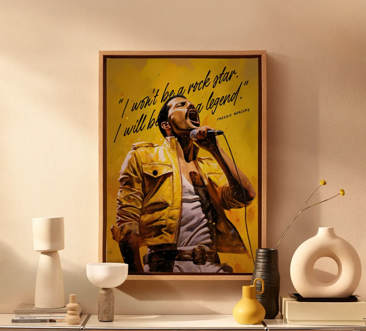 Freddie Mercury Art Quote tela con Cornice a cassetta da Lootprint