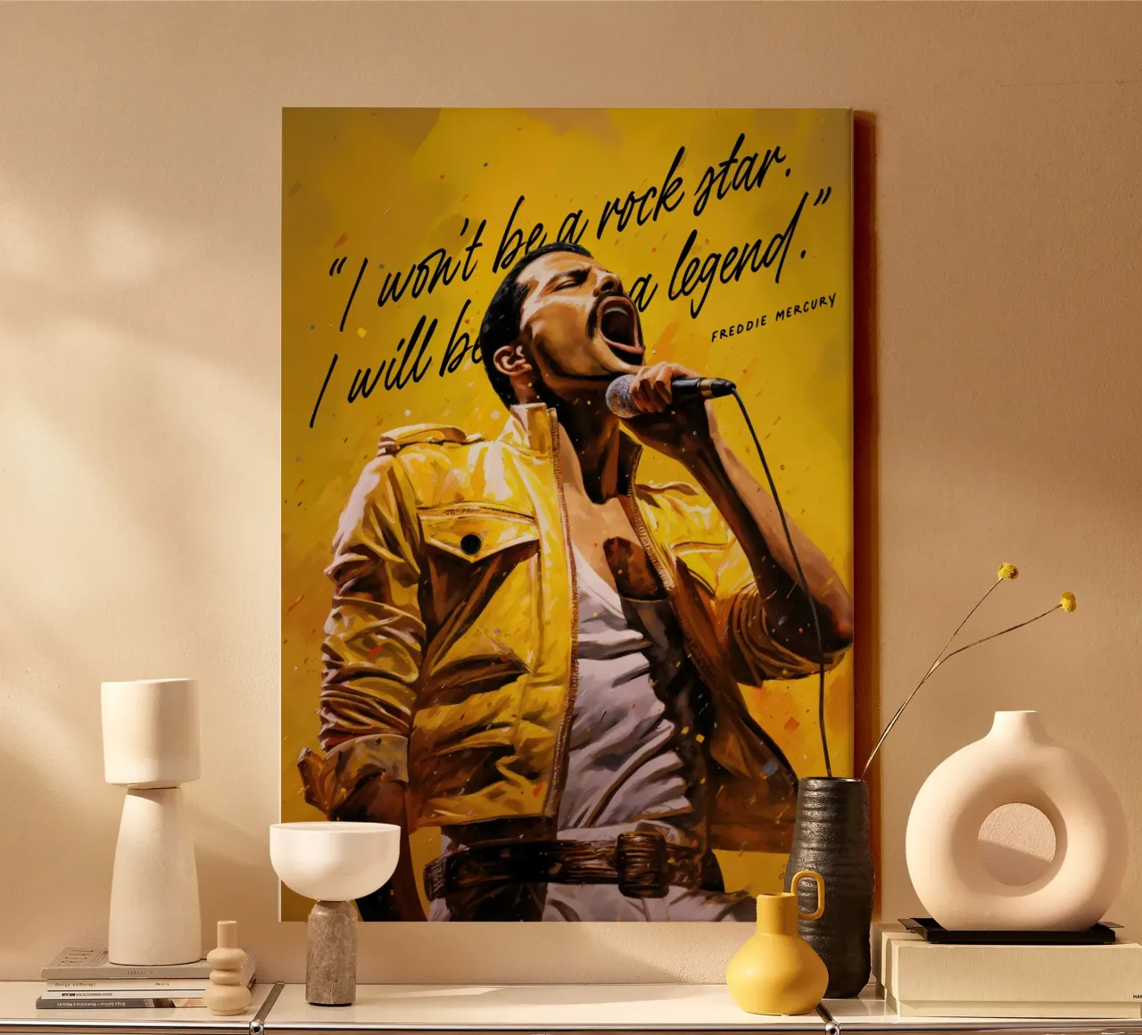 Freddie Mercury Art Quote tela con Cornice a cassetta da Lootprint