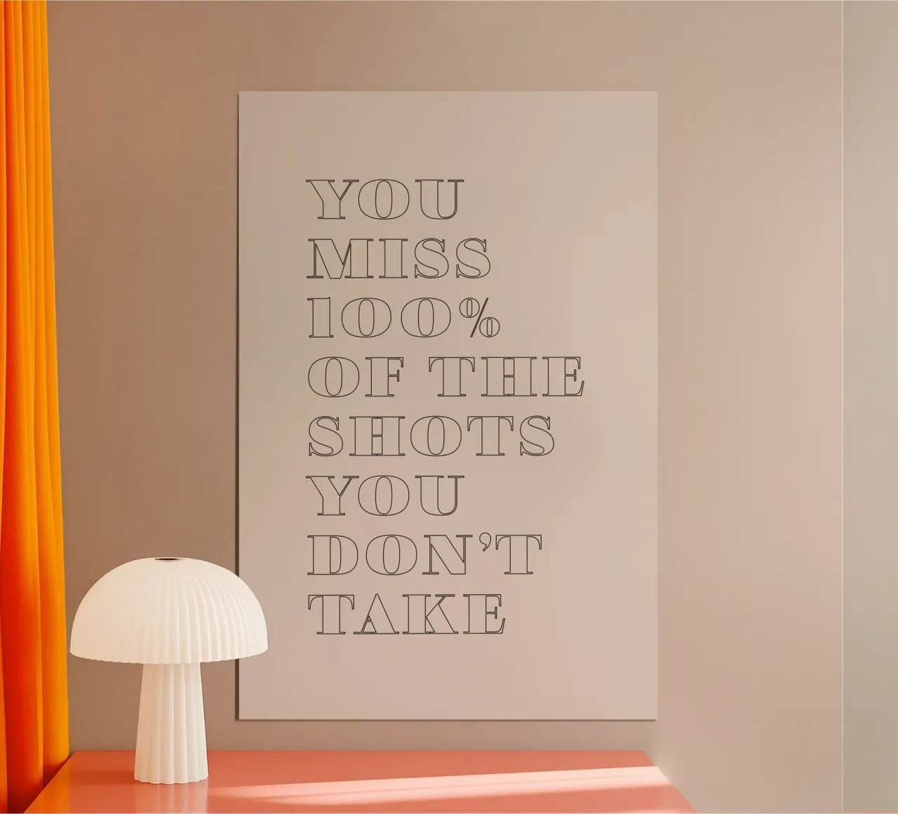 you miss 100% of the shots you don't take poster con marco de plástico de Daily Inspiration