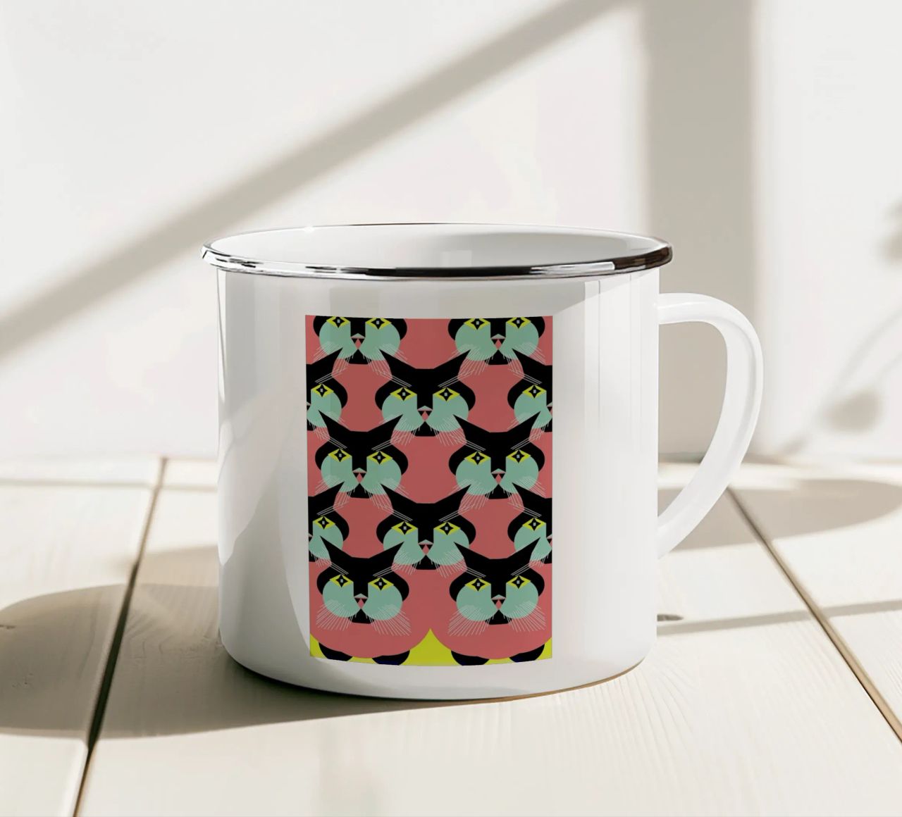 Cat Cluster tazza in smalto da Gareth Pollock Design