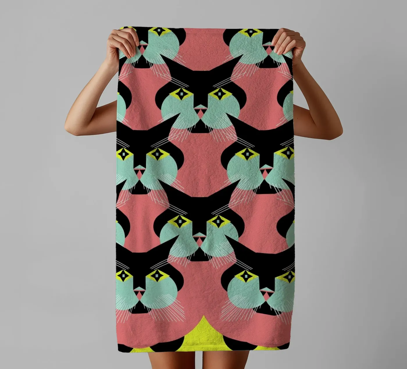 Cat Cluster towel by Gareth Pollock Design