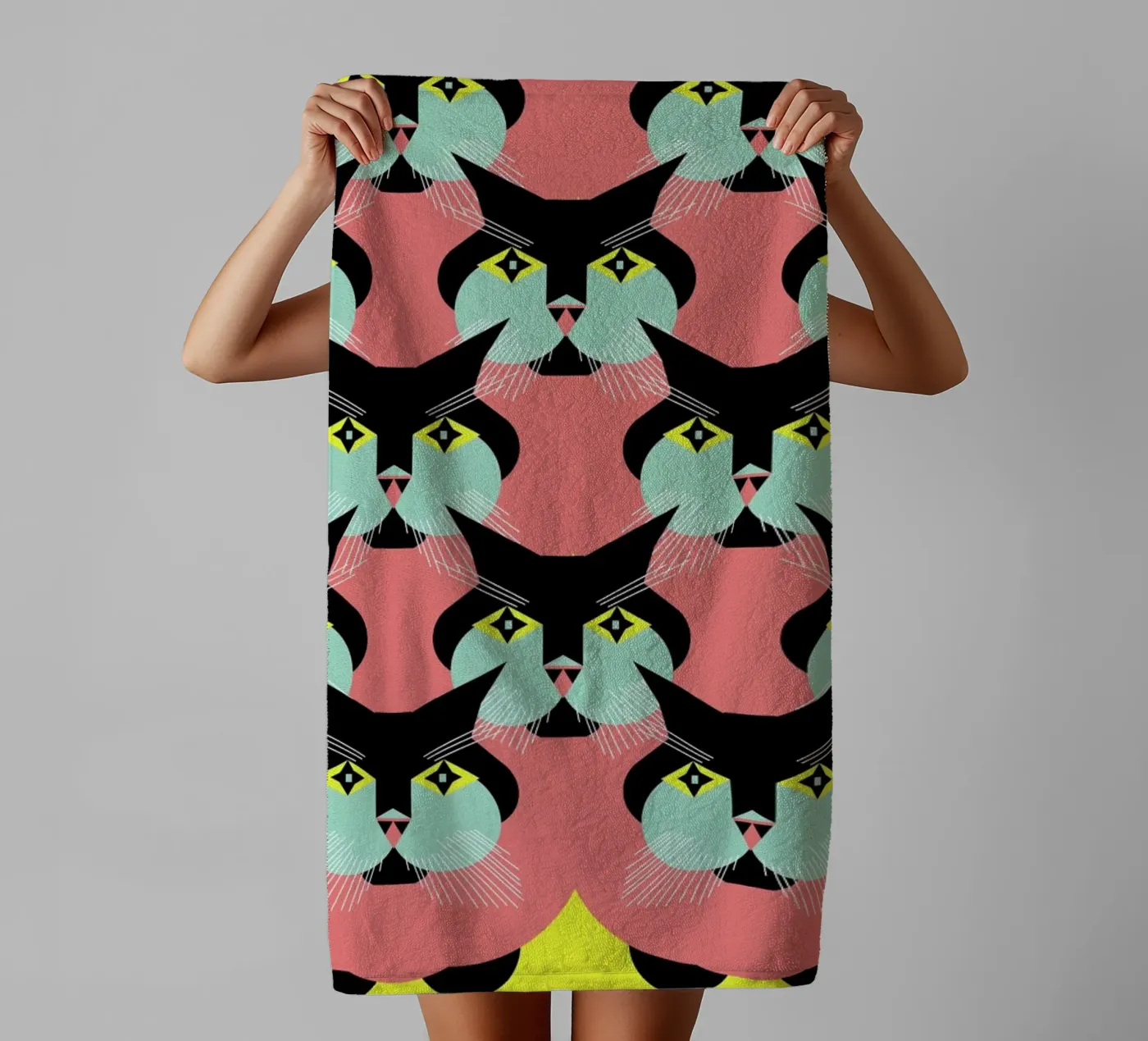 Cat Cluster badhanddoek van Gareth Pollock Design