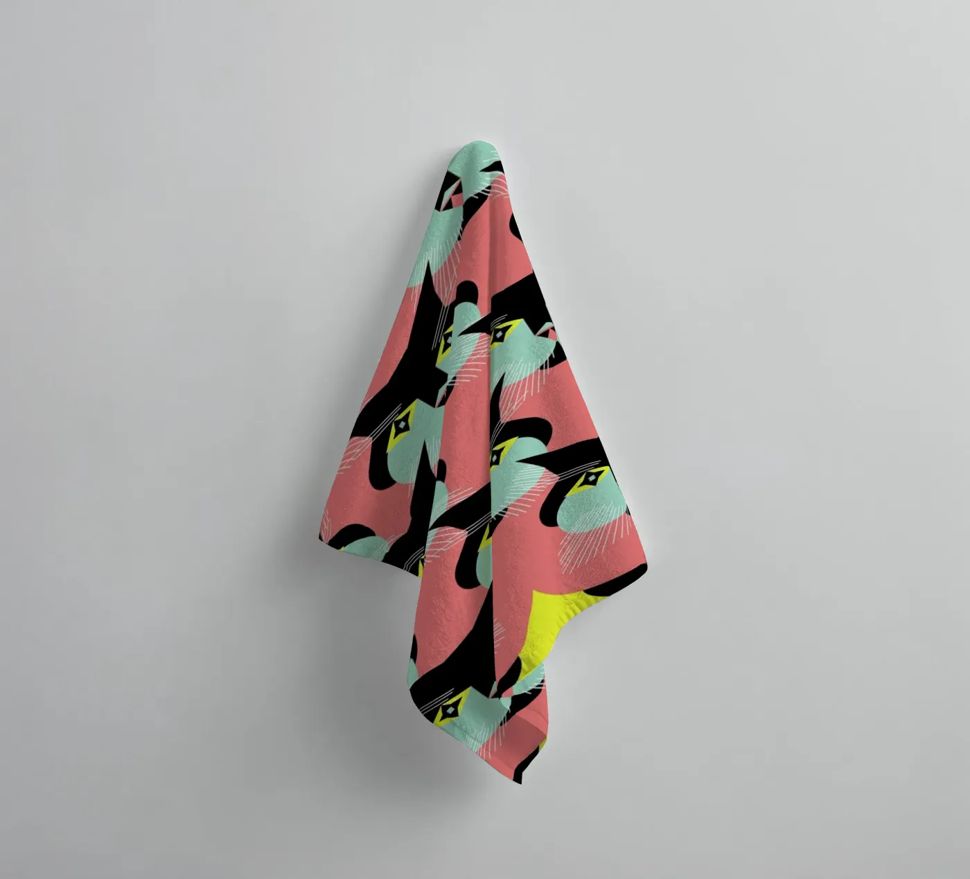 Cat Cluster badhanddoek van Gareth Pollock Design