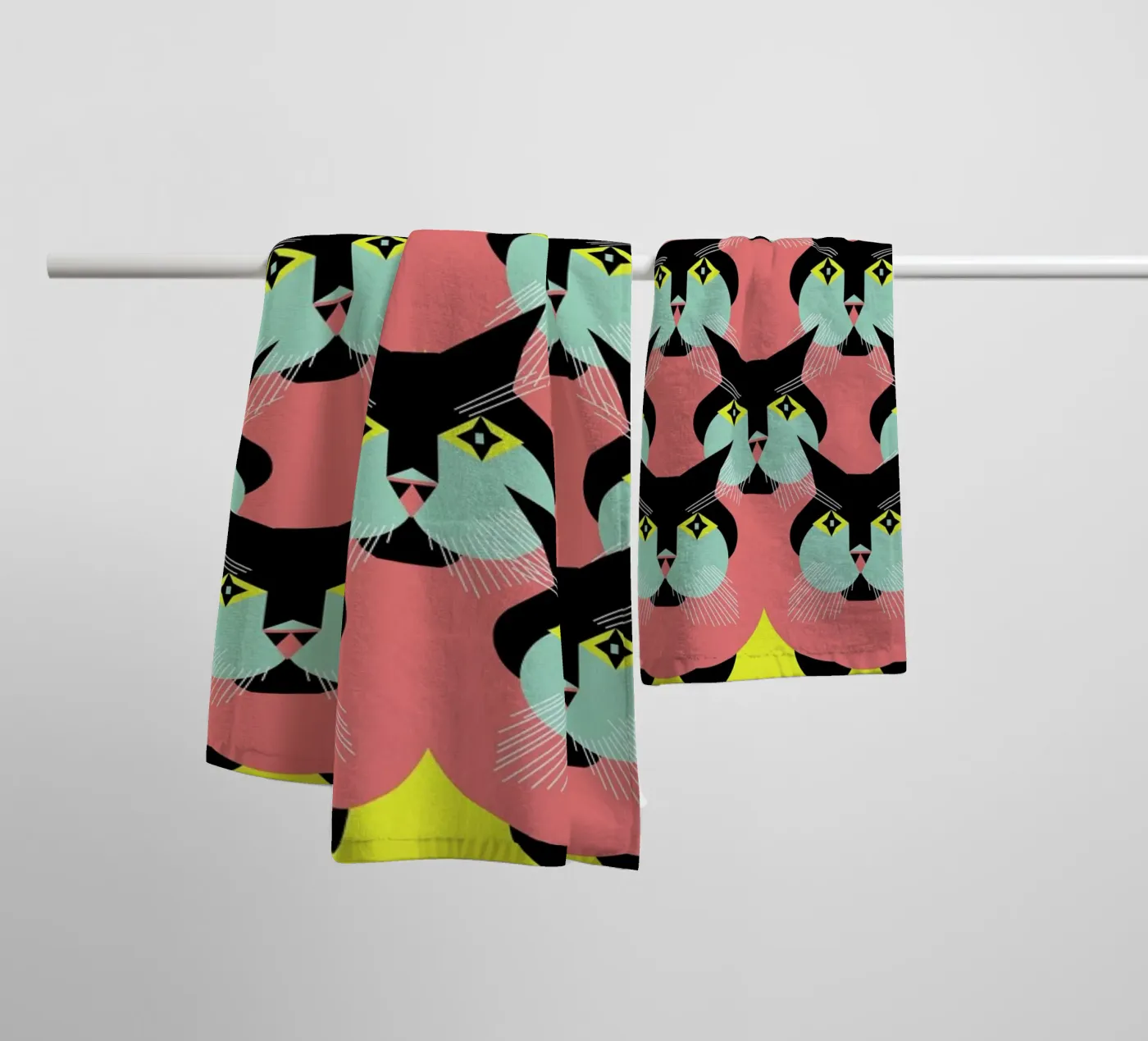 Cat Cluster badhanddoek van Gareth Pollock Design