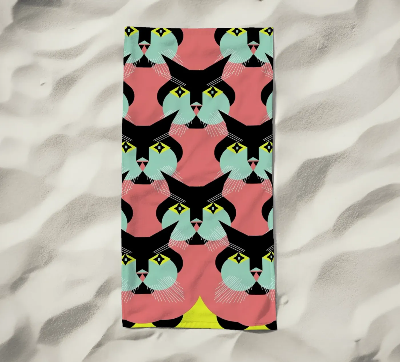 Cat Cluster strandhanddoek van Gareth Pollock Design