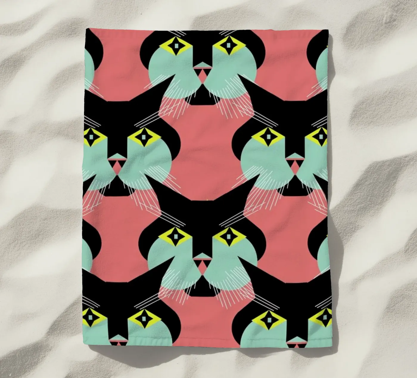 Cat Cluster strandhanddoek van Gareth Pollock Design