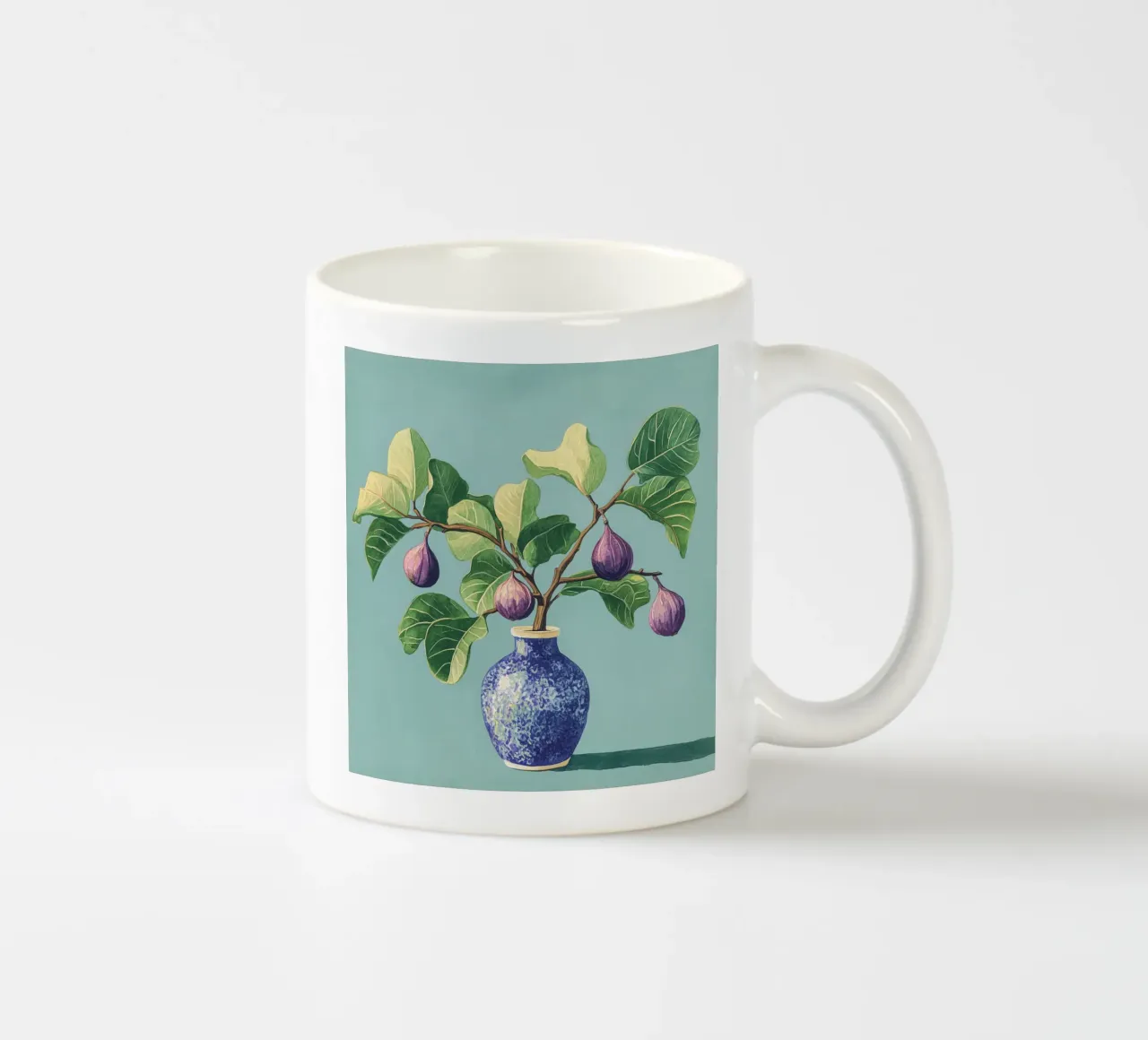 Cespuglio di fichi mediterranei con vaso tazza in ceramica da Carinaprint