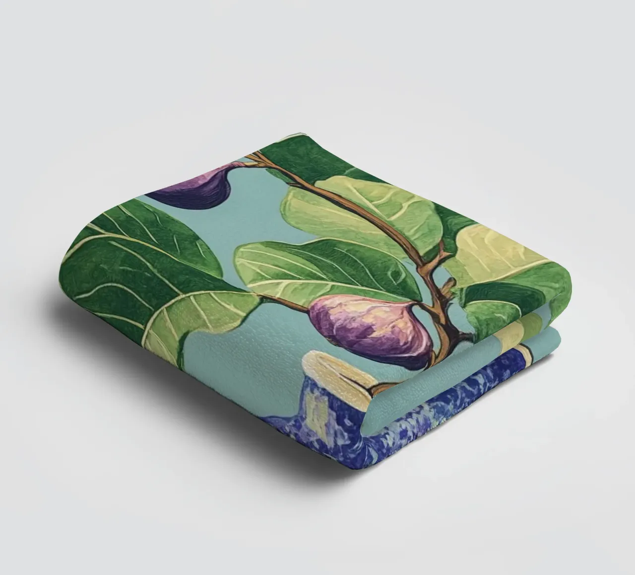 Mediterranean fig bush with vase towel by Carinaprint