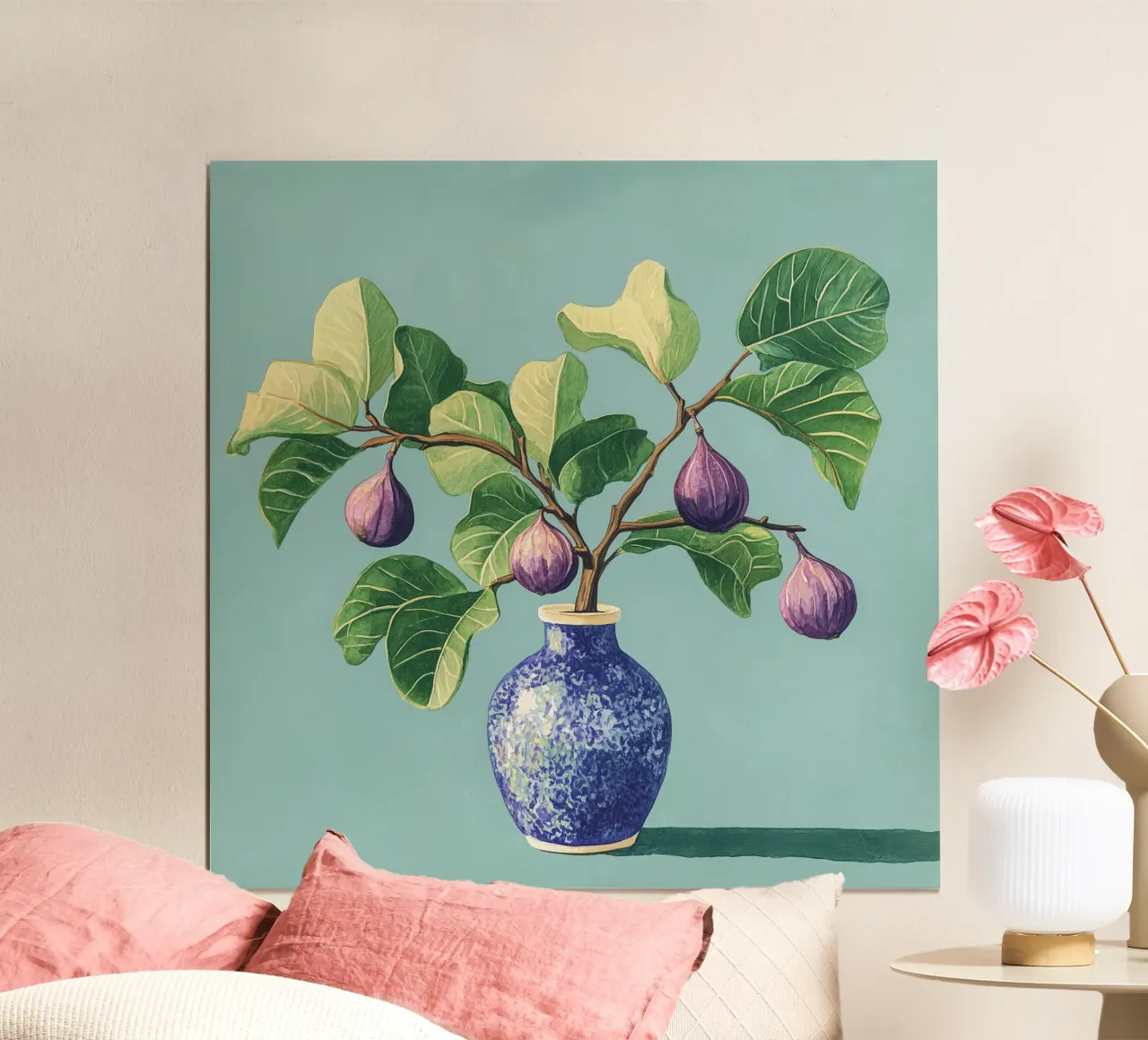 Mediterraner Feigenstrauch mit Vase Poster von Carinaprint