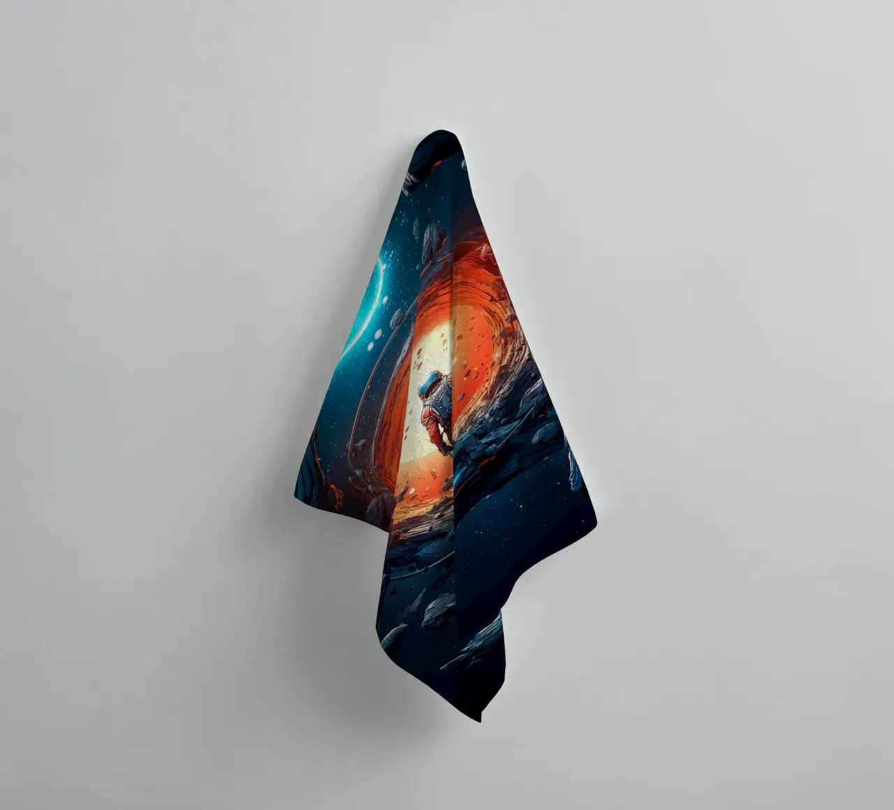 Astronaut and the Unknown Space towel by Lootprint