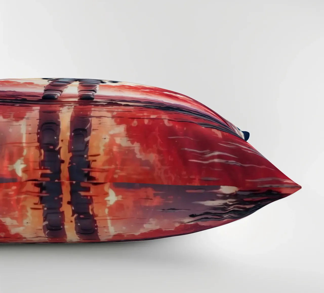Red Space Astronaut Moon decorative cushion by Lootprint
