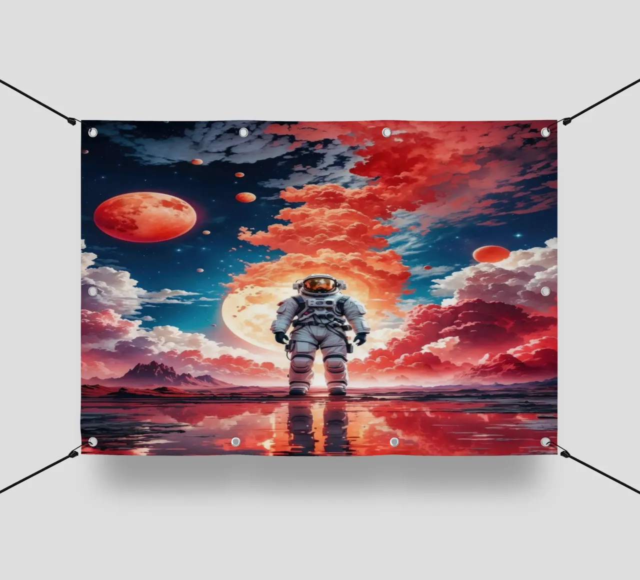 Luna rossa astronauta spaziale telo in pvc da Lootprint