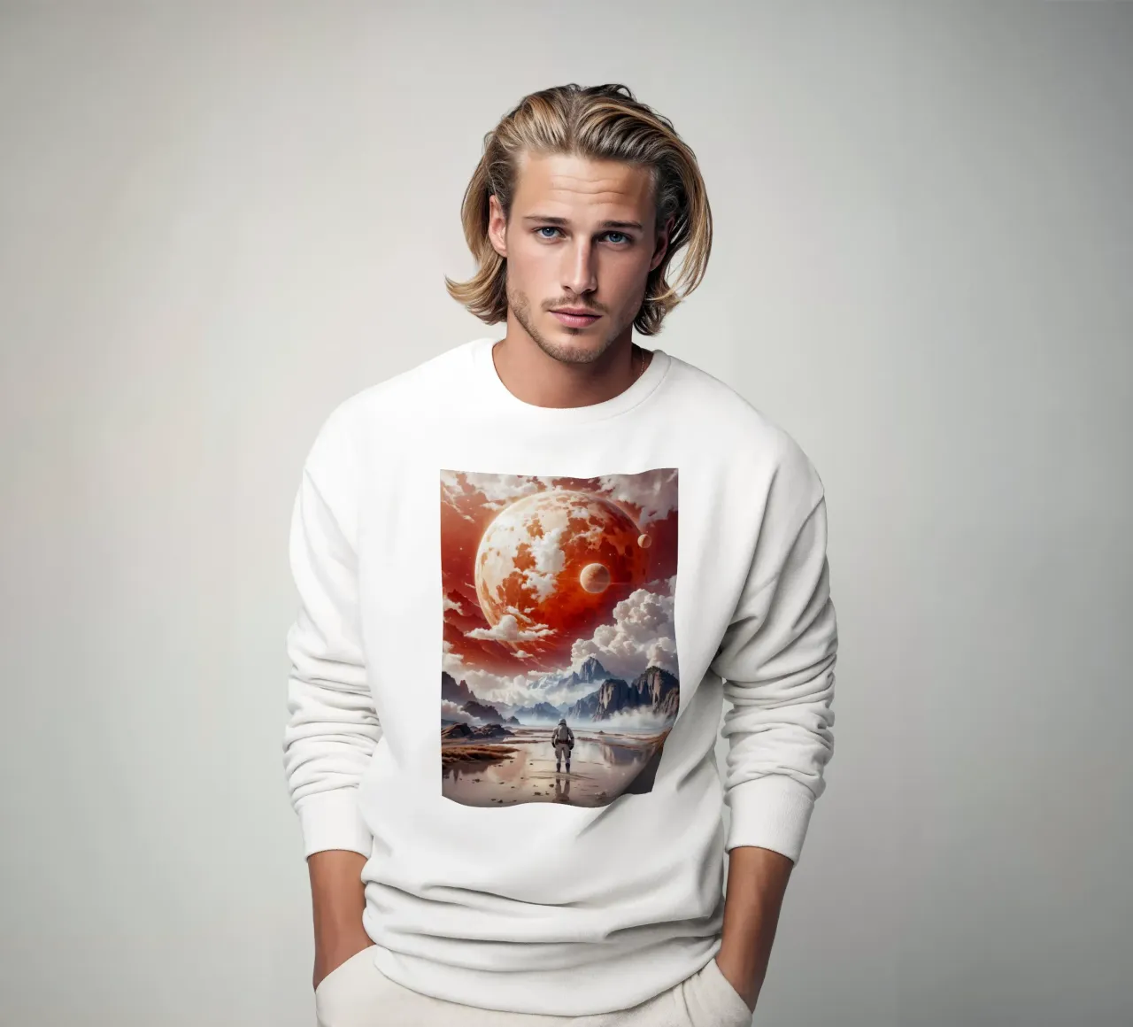 Roter Planet Astronaut Sweatshirt von Lootprint