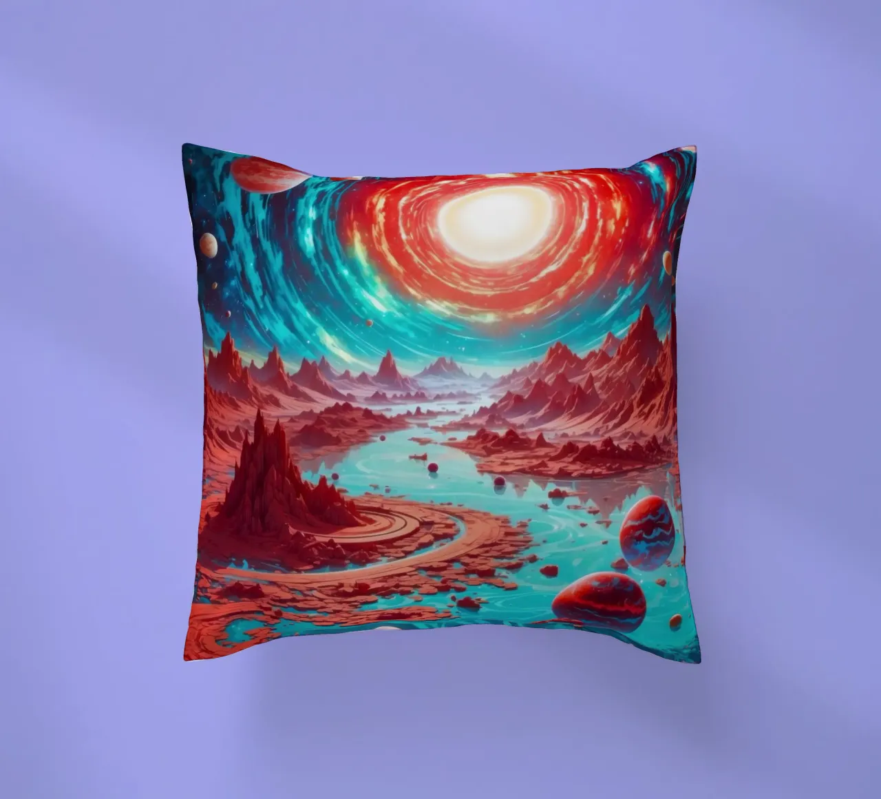 Neon Alien World cuscino da Lootprint