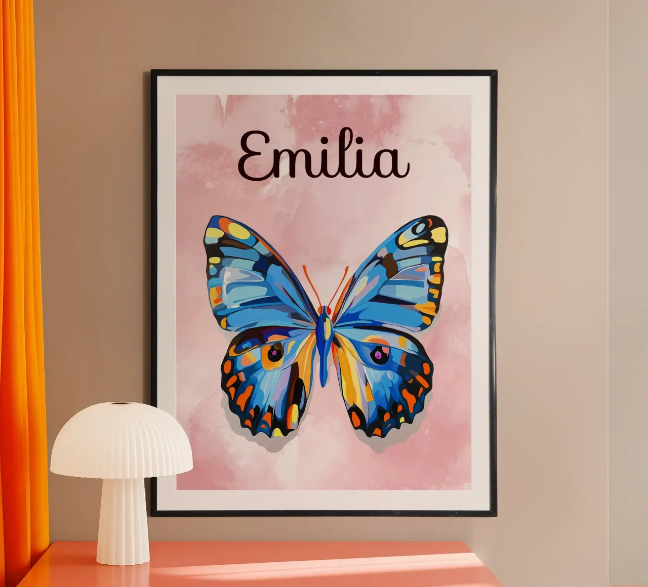 Farfalla blu-rosa carta hahnemühle da IamHomeStudio
