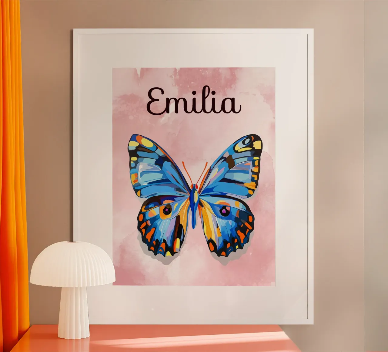 Farfalla blu-rosa carta hahnemühle da IamHomeStudio
