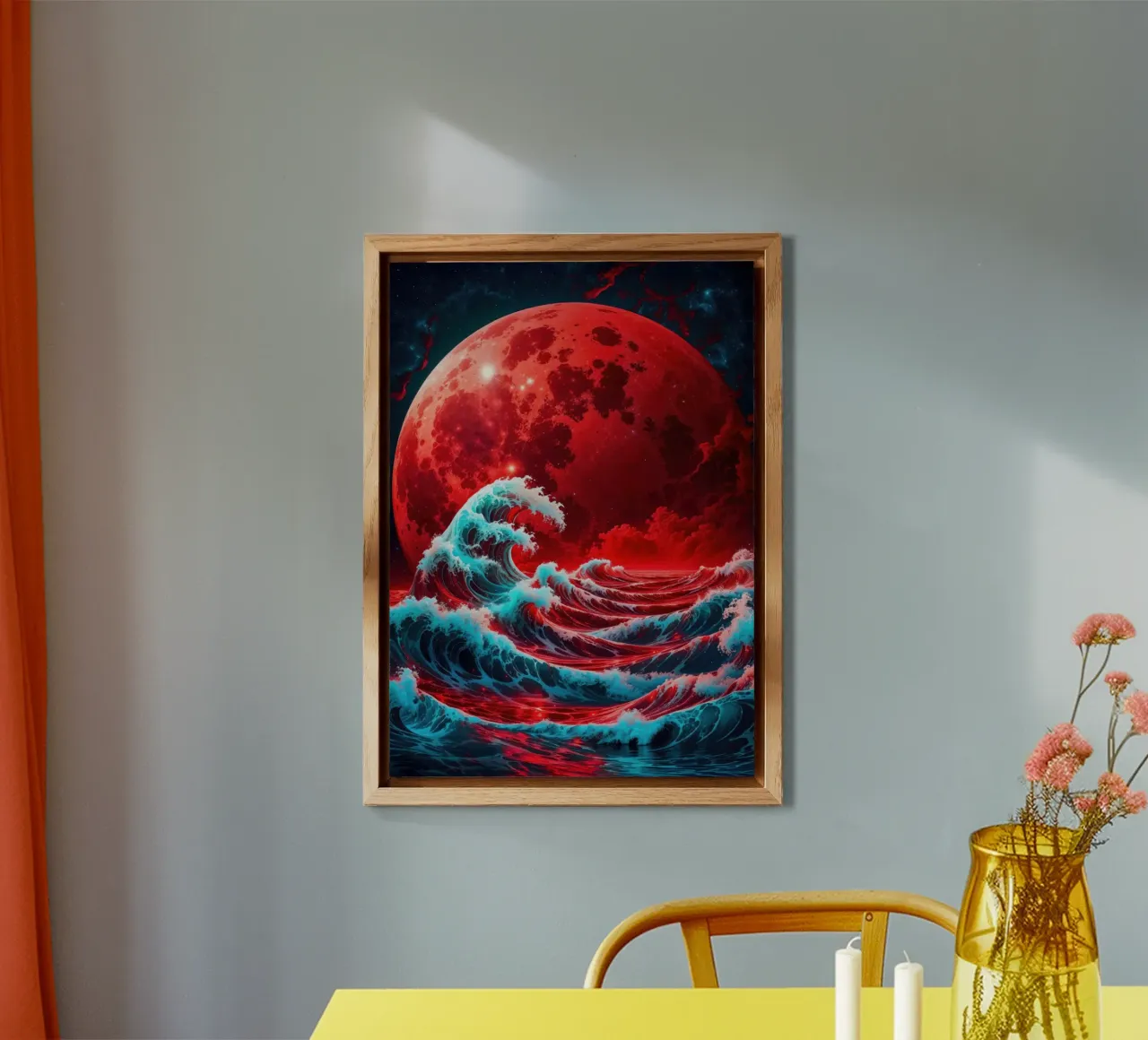 L'onda e la luna alluminio dibond da Lootprint