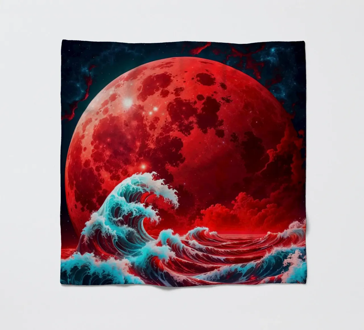L'onda e la luna coperta in pile da Lootprint