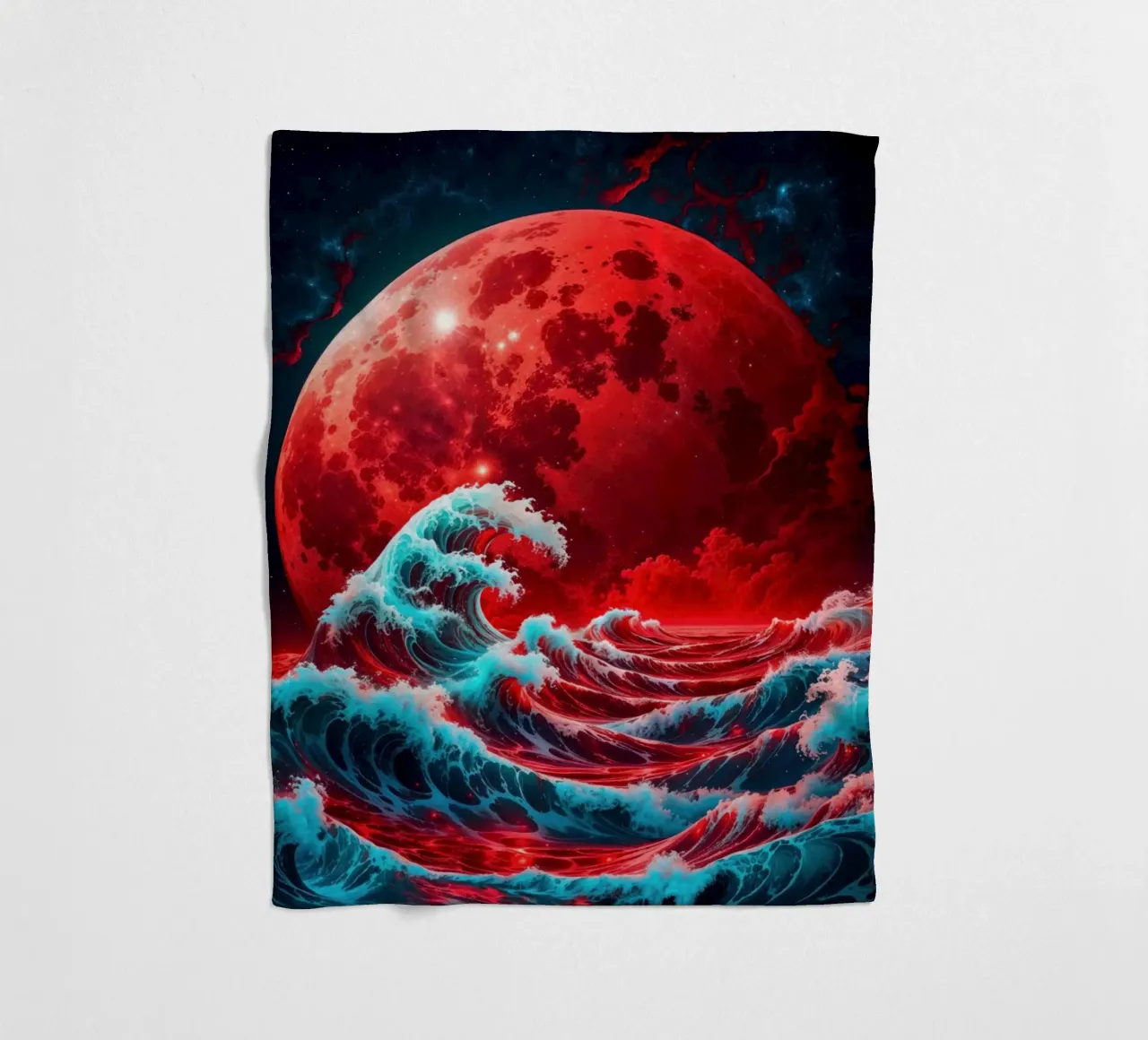L'onda e la luna coperta in pile da Lootprint
