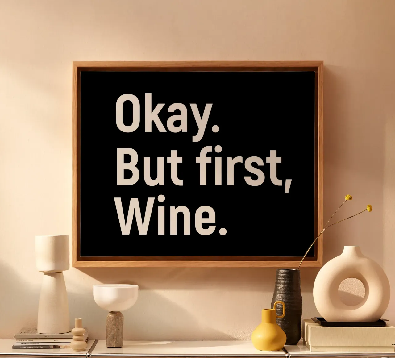 okay. But first, wine. tela con Cornice a cassetta da happieeagle
