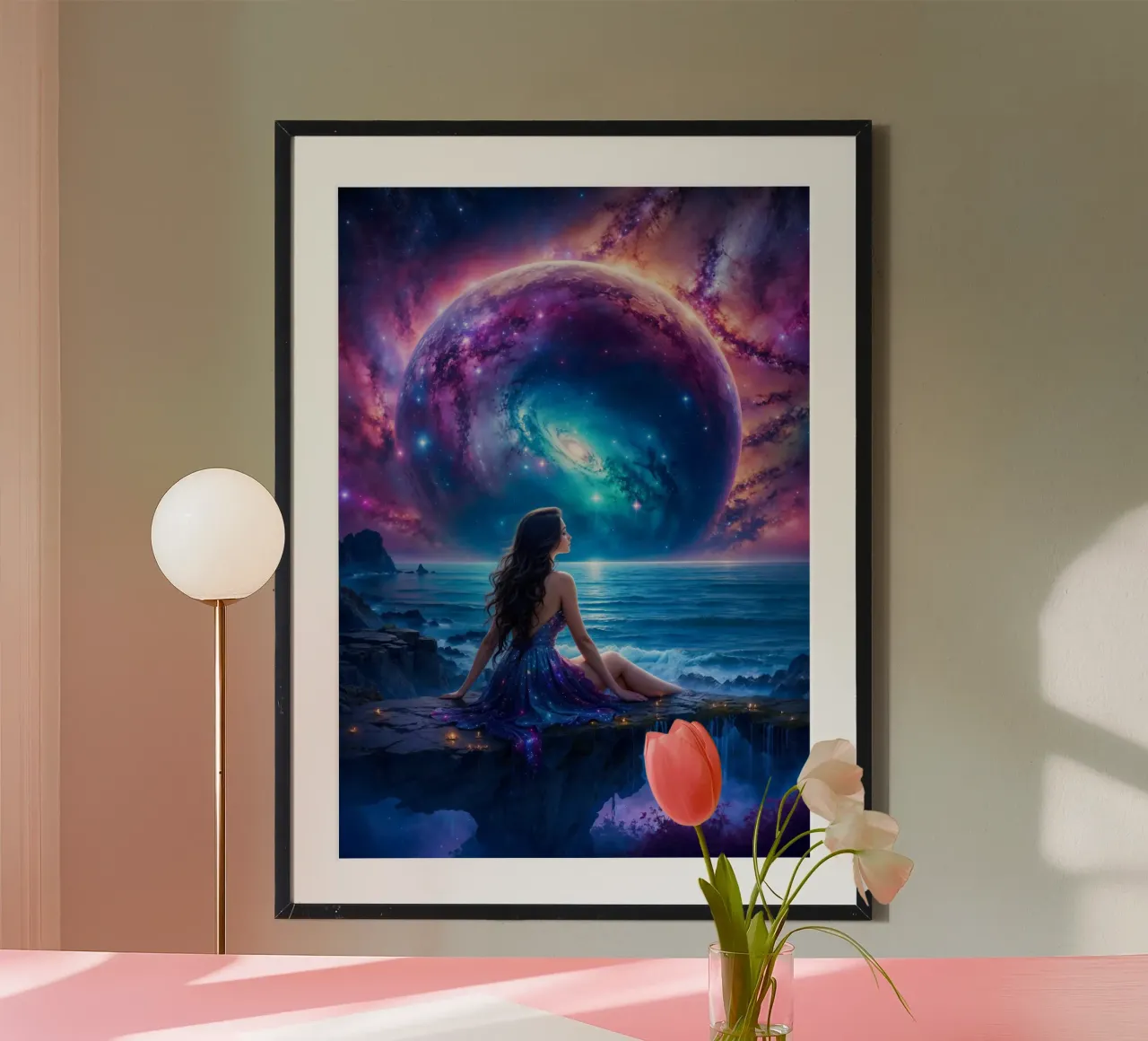 Signora della Galassia poster con telaio in alluminio da Lootprint
