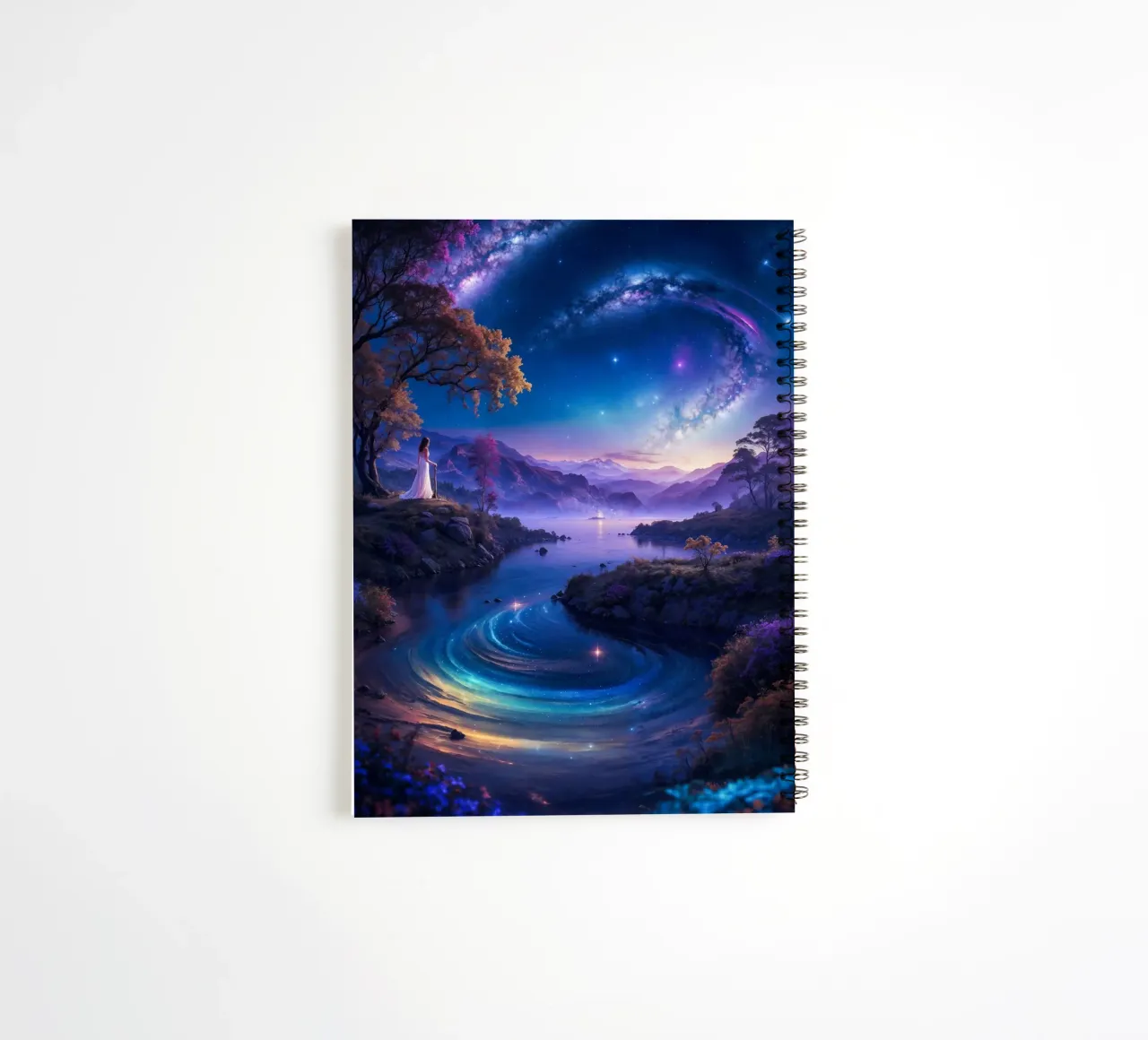Neon Space Landscape spiral notebook by Lootprint