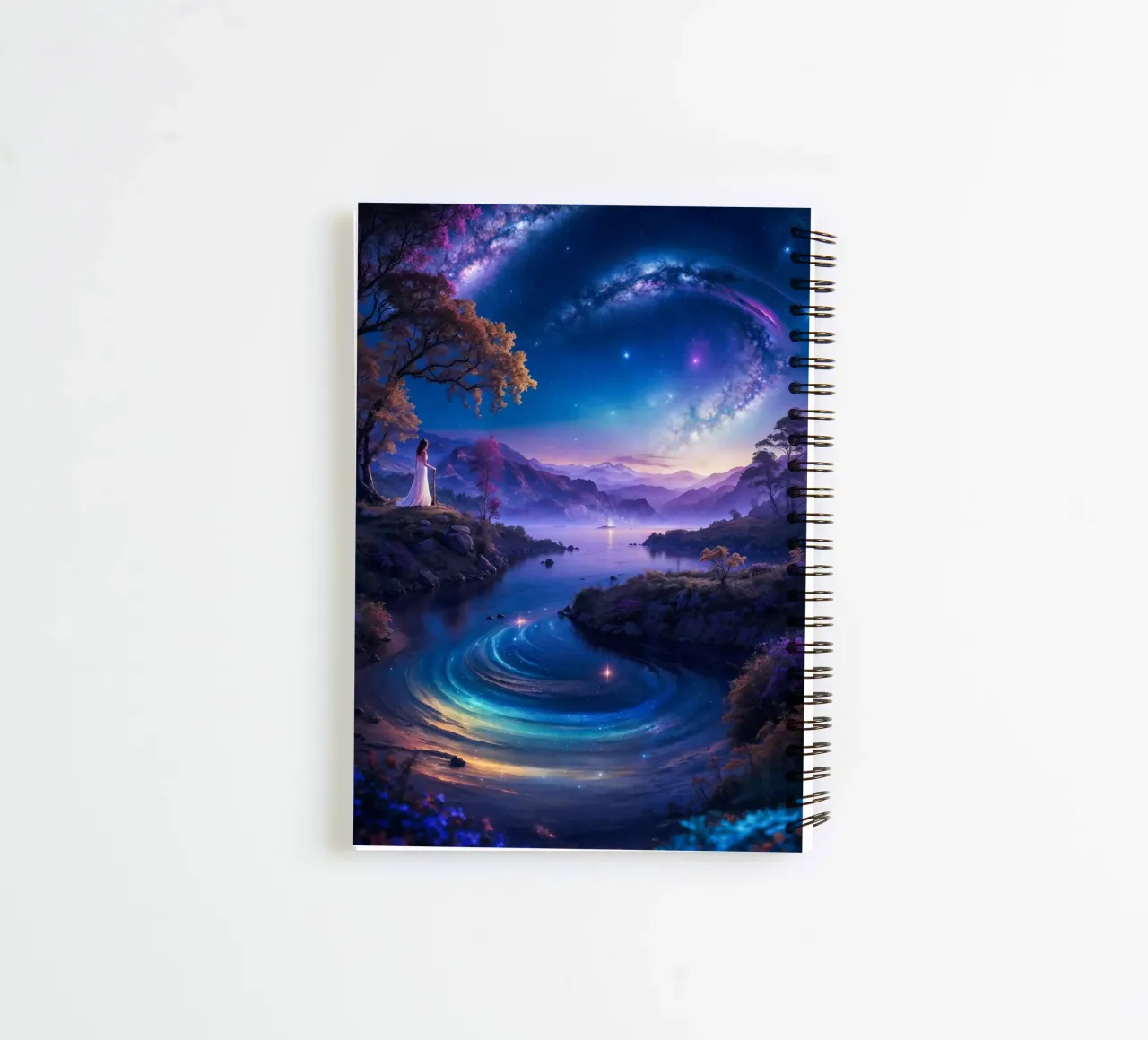 Neon Space Landscape spiral notebook by Lootprint