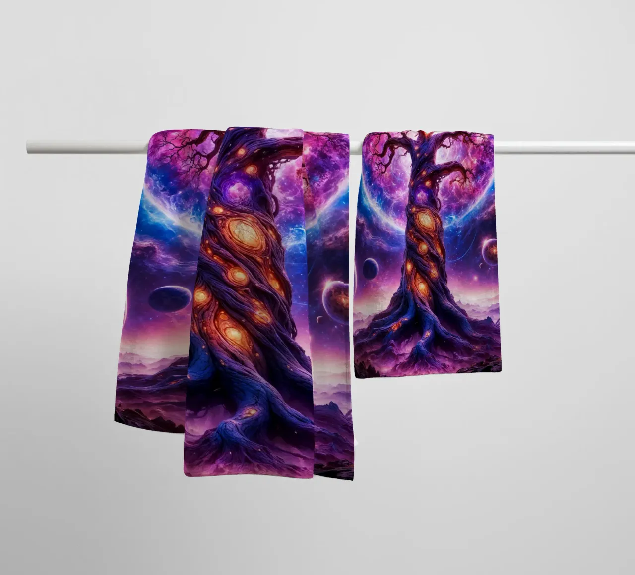 Neon Fantasy Tree towel by Lootprint
