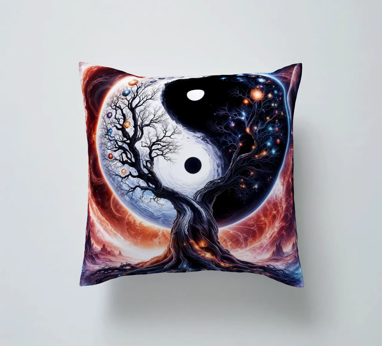 L'albero della vita Yin Yang cuscino da Lootprint
