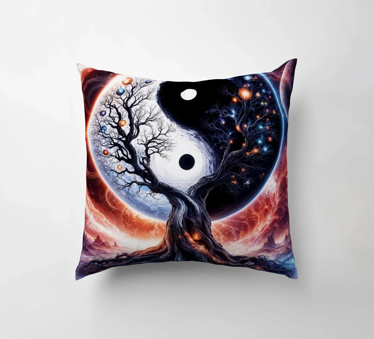 L'albero della vita Yin Yang cuscino da Lootprint