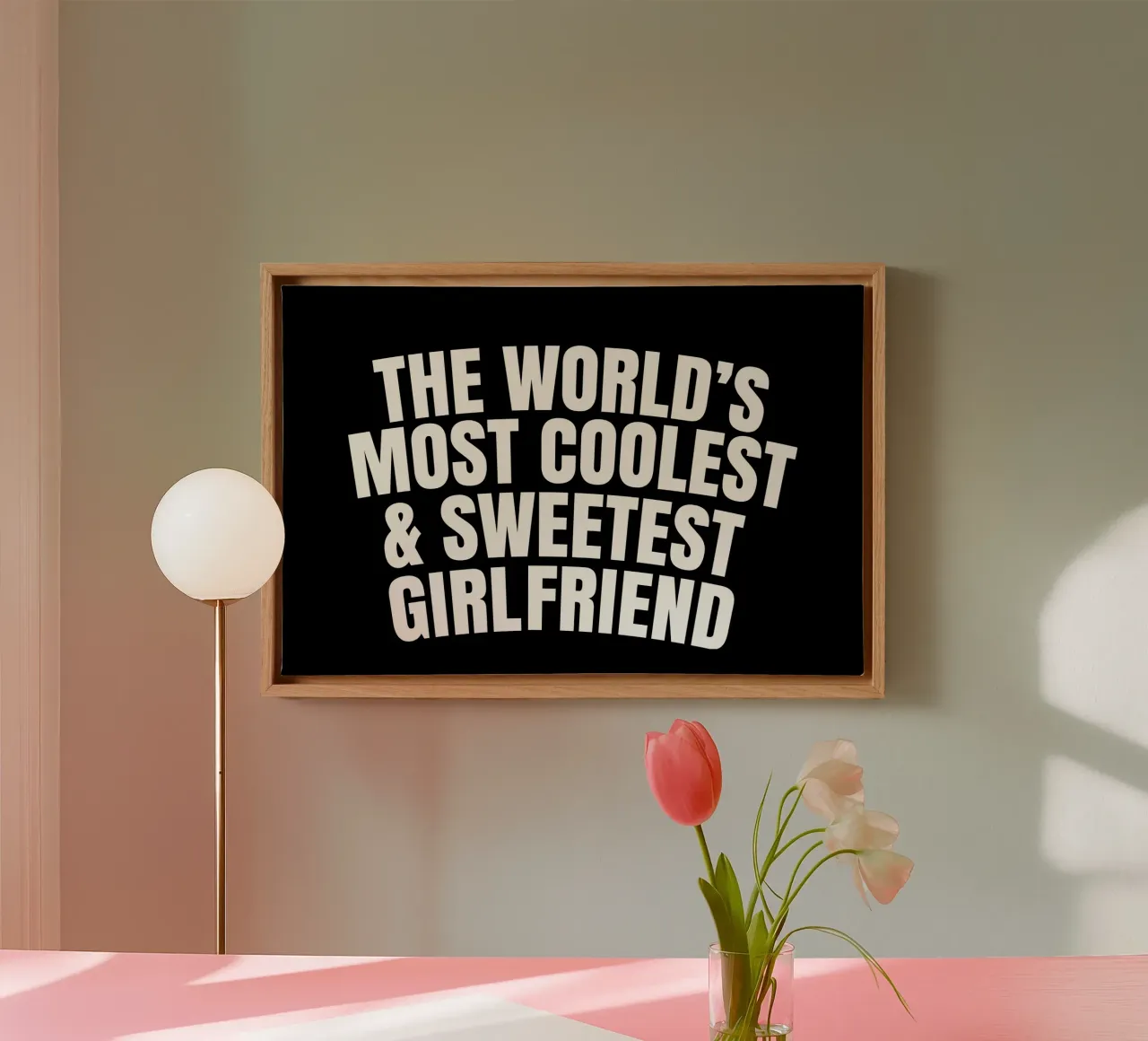 The world's most coolest and sweetest girlfriend tela con Cornice a cassetta da happieeagle
