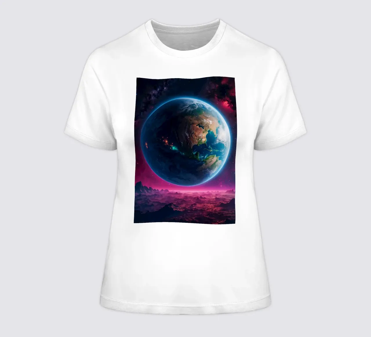 La Terre vue de l'espace t-shirt ajusté pour femmes de Lootprint