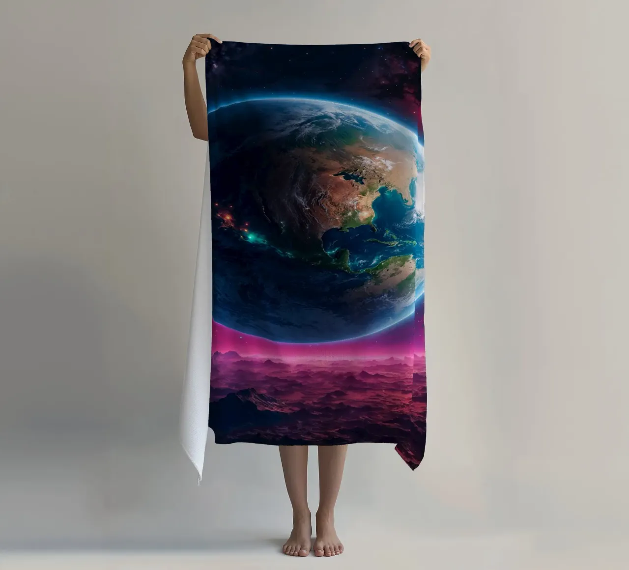 La Terre vue de l'espace serviette de plage de Lootprint
