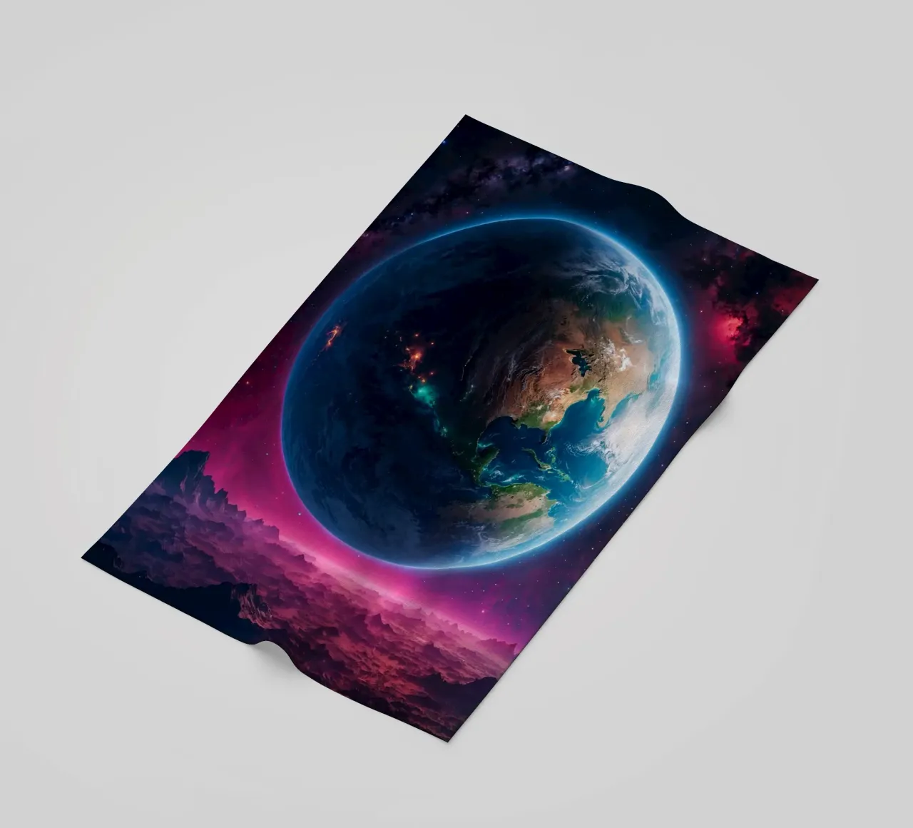 La Terre vue de l'espace serviette de plage de Lootprint