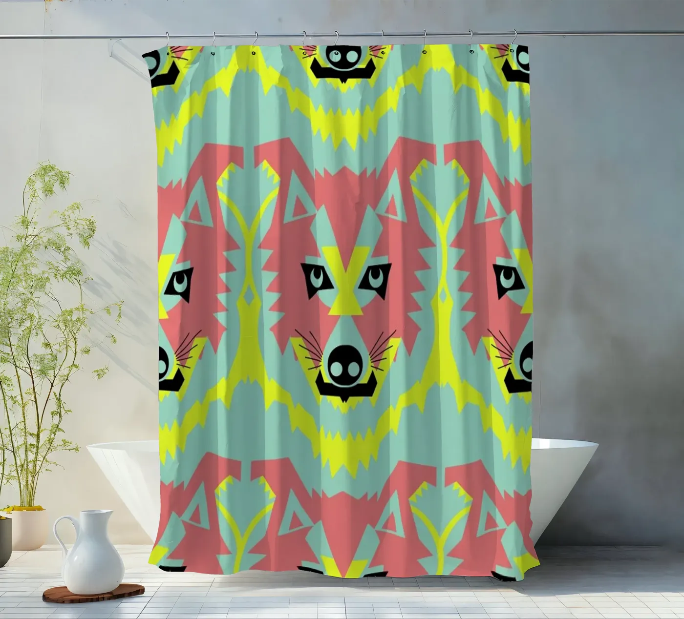 Wolf Pack Duschvorhang von Gareth Pollock Design