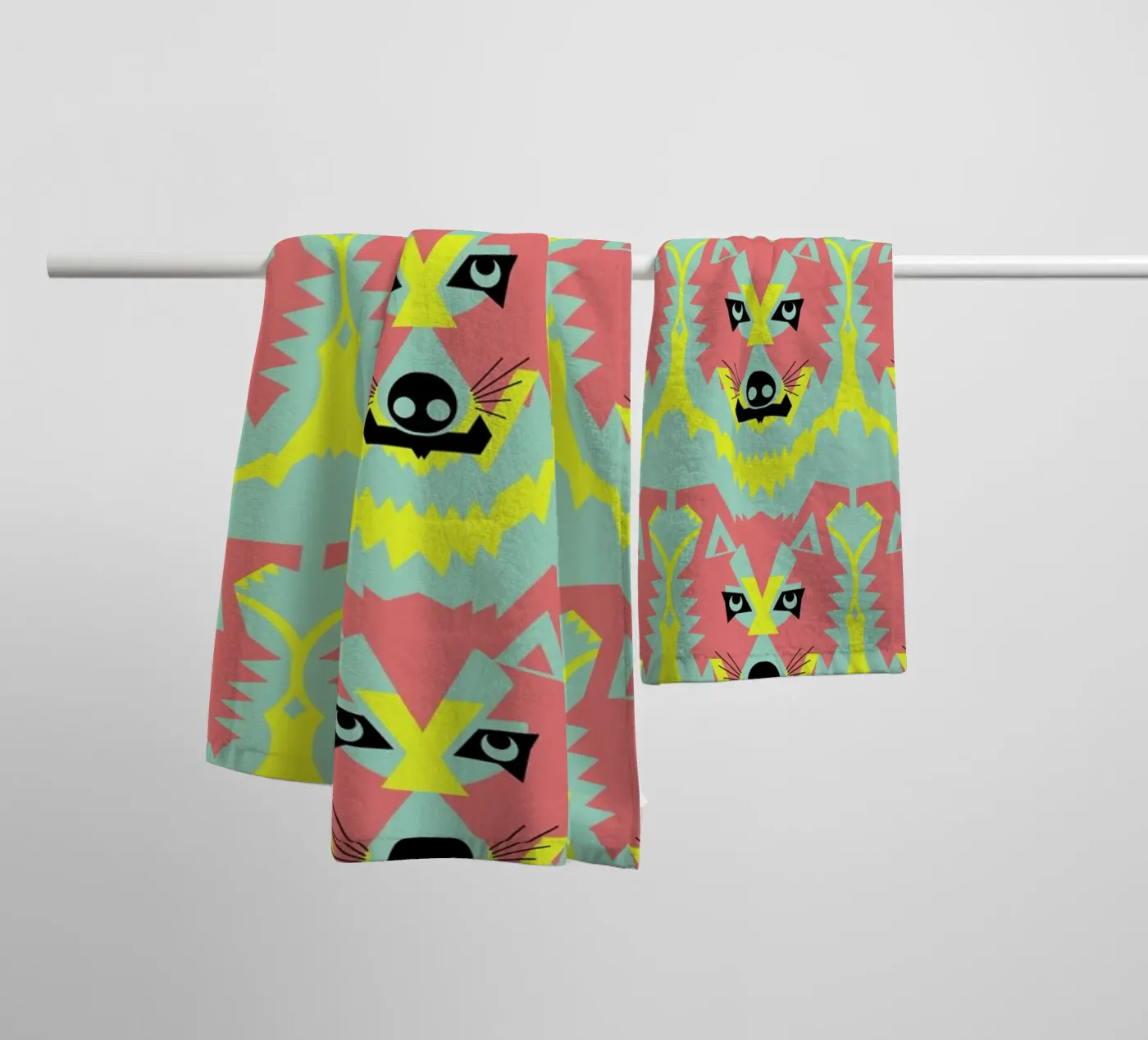 Wolf Pack towel by Gareth Pollock Design