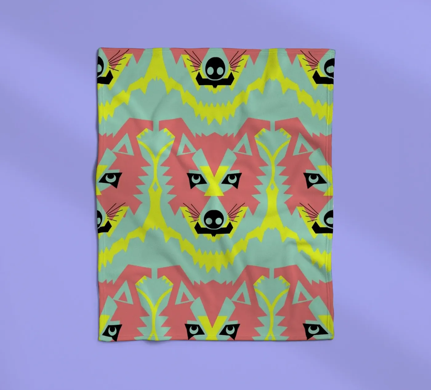 Wolf Pack coperta in pile da Gareth Pollock Design