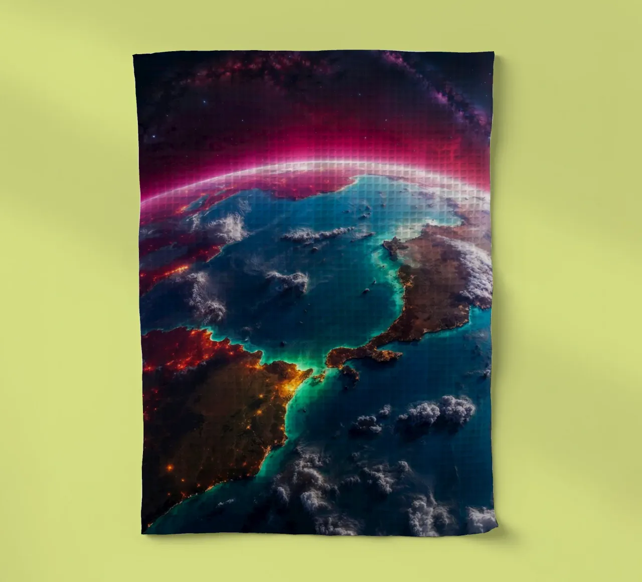 La Terre vue de l'espace torchon de Lootprint