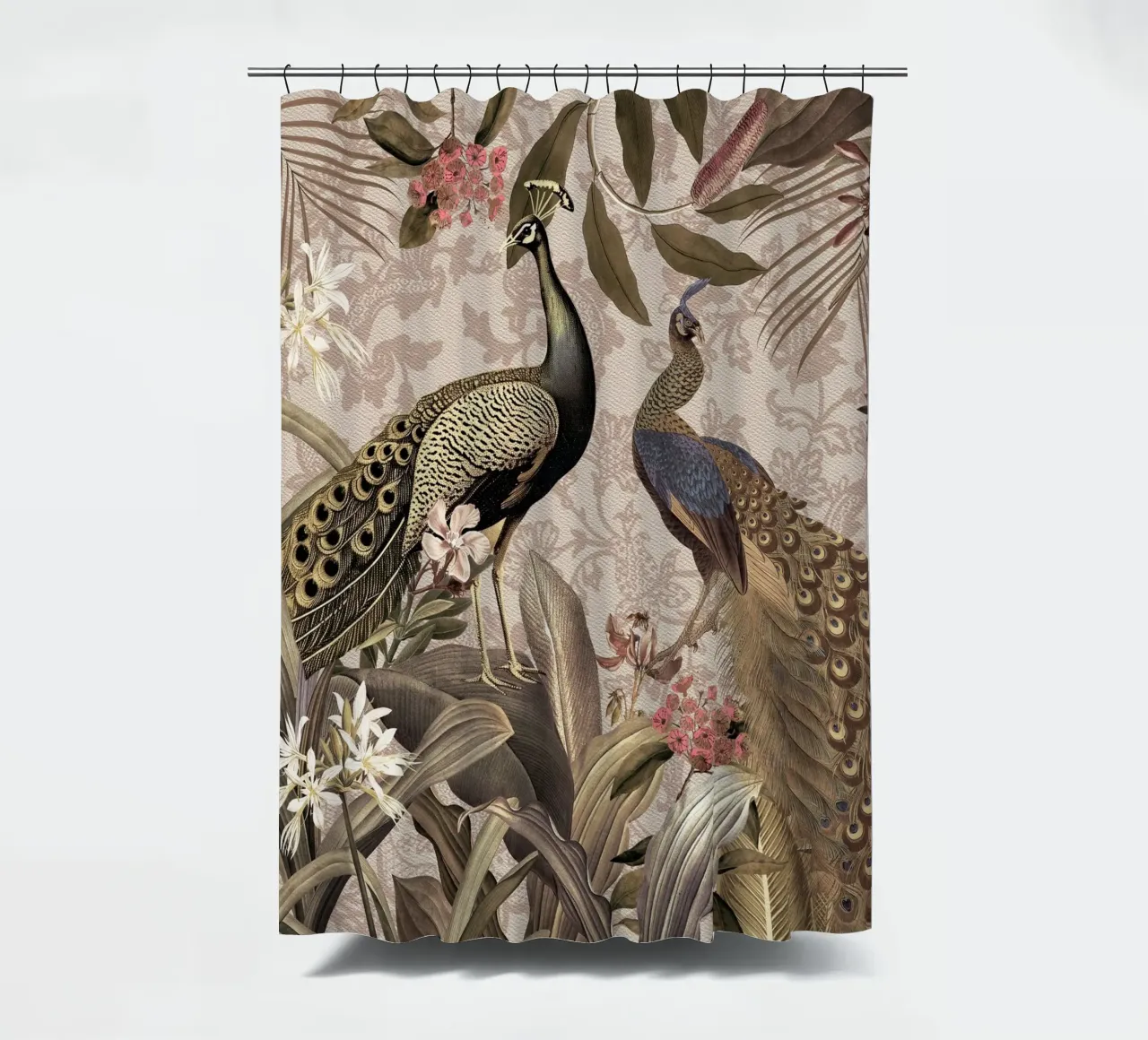 Giungla tropicale Mystic Vintage con pavoni 2 tenda da doccia da Vintage World - Uta Naumann