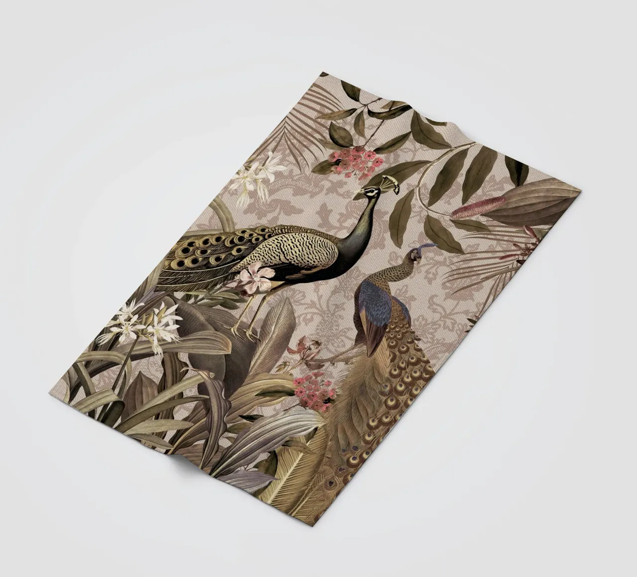 Giungla tropicale Mystic Vintage con pavoni 2 coperta in pile da Vintage World - Uta Naumann