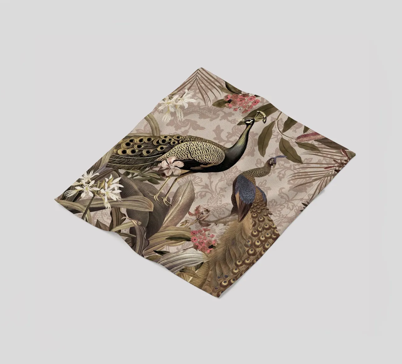Giungla tropicale Mystic Vintage con pavoni 2 coperta in pile da Vintage World - Uta Naumann