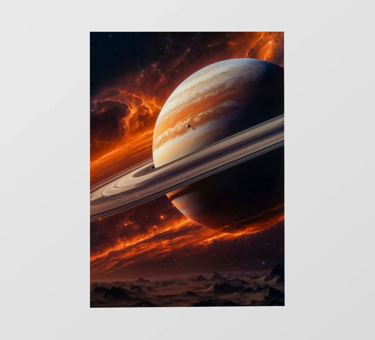 Saturno nello spazio pellicola backlit da Lootprint