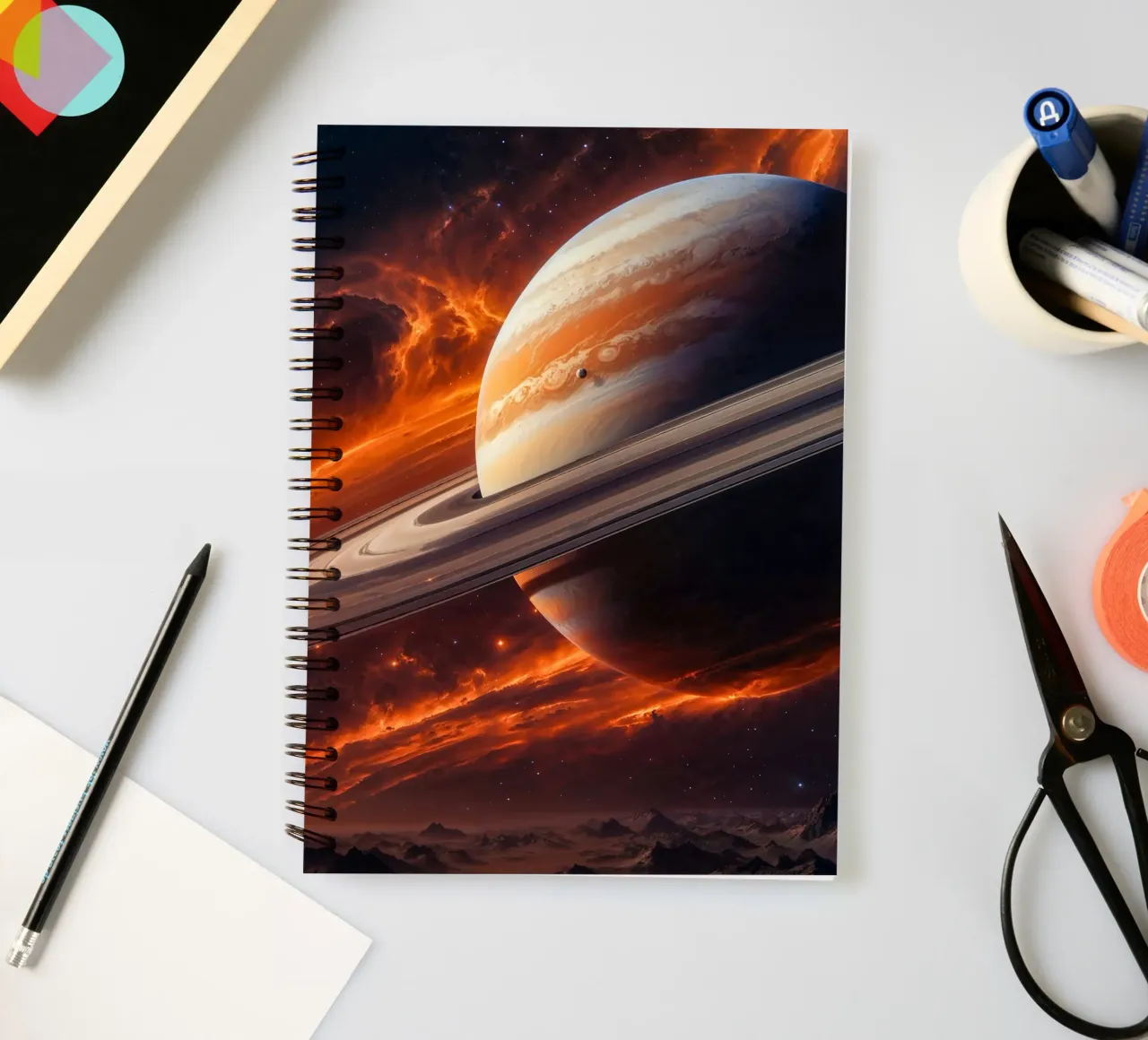 Saturn in Space spiral notebook by Lootprint