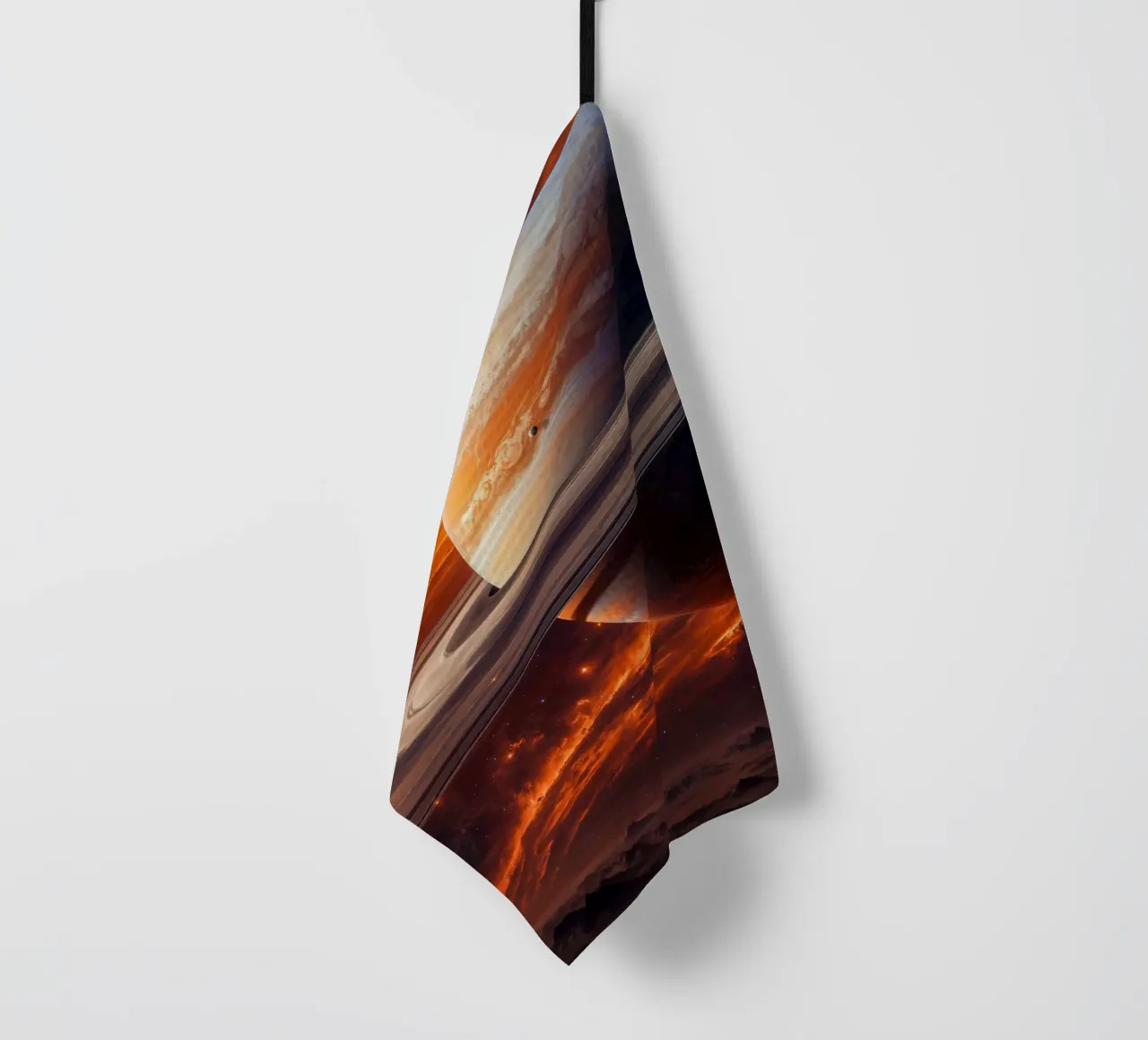 Saturne dans l'espace torchon de Lootprint