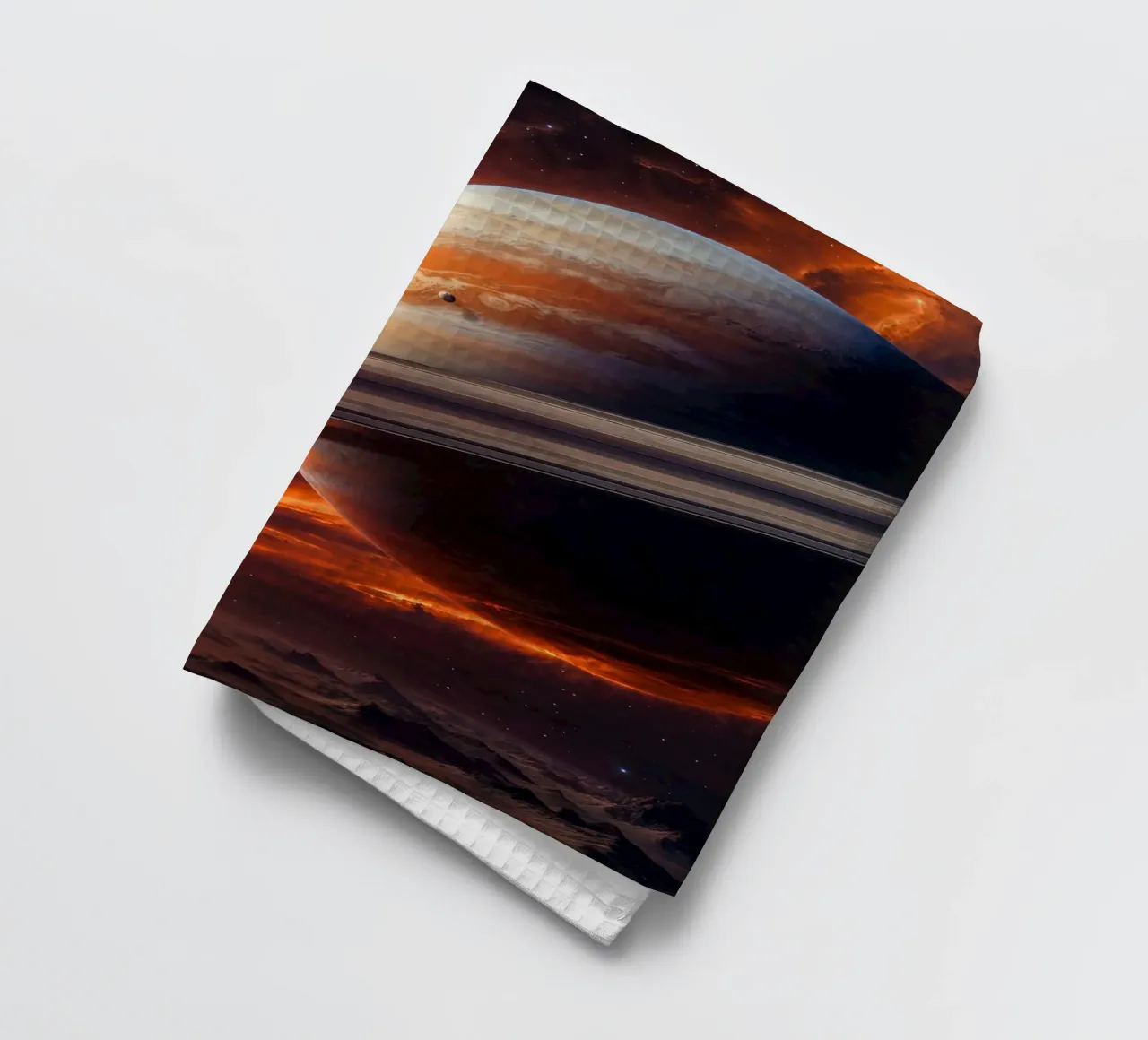 Saturne dans l'espace torchon de Lootprint