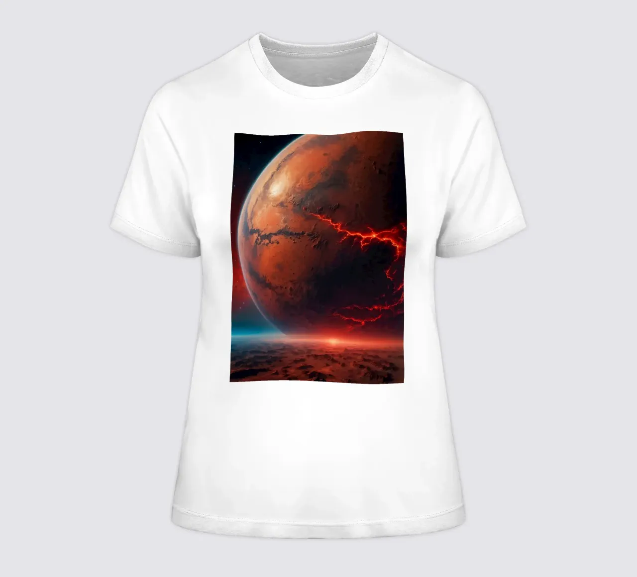 Rood Marslandschap dames t-shirt getailleerd van Lootprint