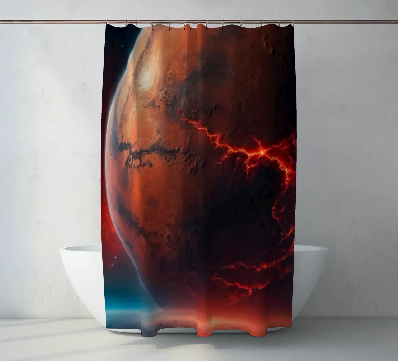 Paesaggio rosso di Marte tenda da doccia da Lootprint