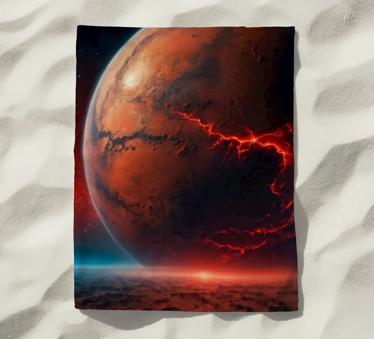 Paesaggio rosso di Marte telo mare da Lootprint